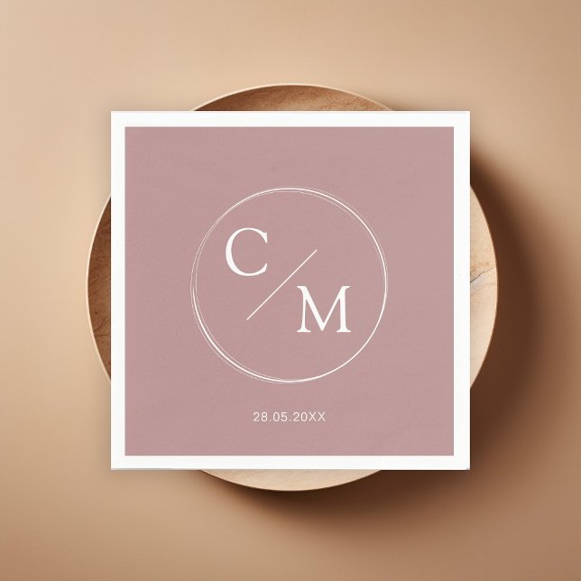 Simple and elegant monogram Serviette Napkins (Creator Uploaded)