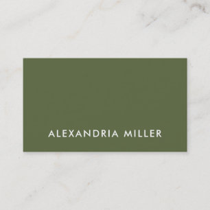 Simple and Elegant Olive Green Business Card