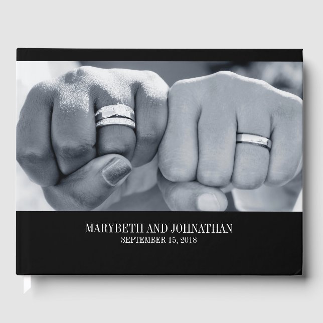 Simple and Elegant Photo Wedding Guest Book (Front)