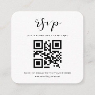 Simple and elegant QR code RSVP response Enclosure Card