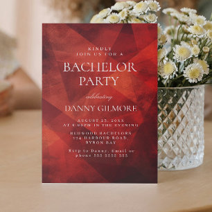 Simple and Elegant Red Bachelor Party Invitation