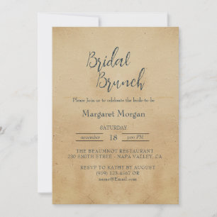 Simple and Elegant Rustic Bridal Brunch Invitation