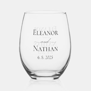 Simple and Elegant Spring wedding Drinkware Set Stemless Wine Glass