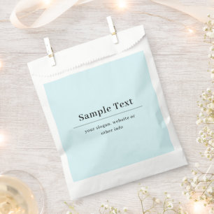 Simple and Elegant Text Template Light Blue Favour Bags