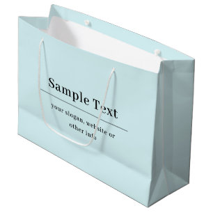 Simple and Elegant Text Template Light Blue Large Gift Bag