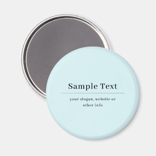 Simple and Elegant Text Template | Light Blue Magnet (Front/Back)