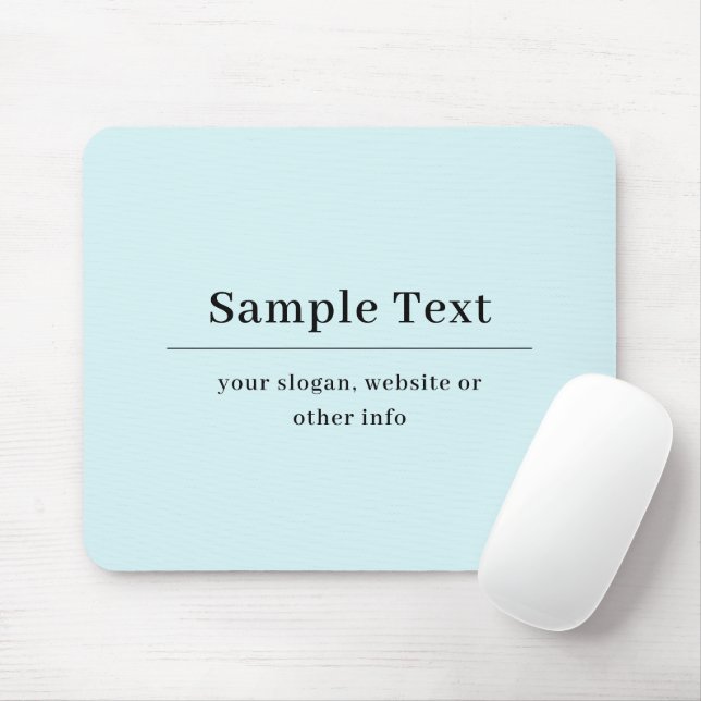Simple and Elegant Text Template | Light Blue Mouse Mat (With Mouse)