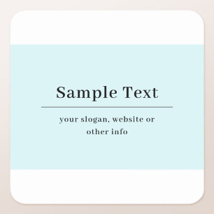 Simple and Elegant Text Template Light Blue Square Sticker