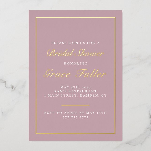 Simple and Elegant Typography Foil Invitation (Front)