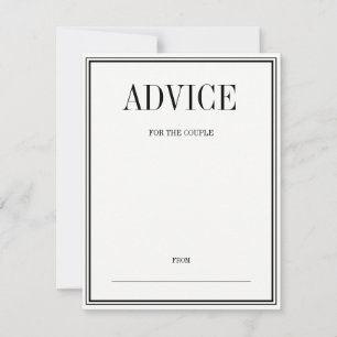 Simple and Elegant Wedding Advice Card