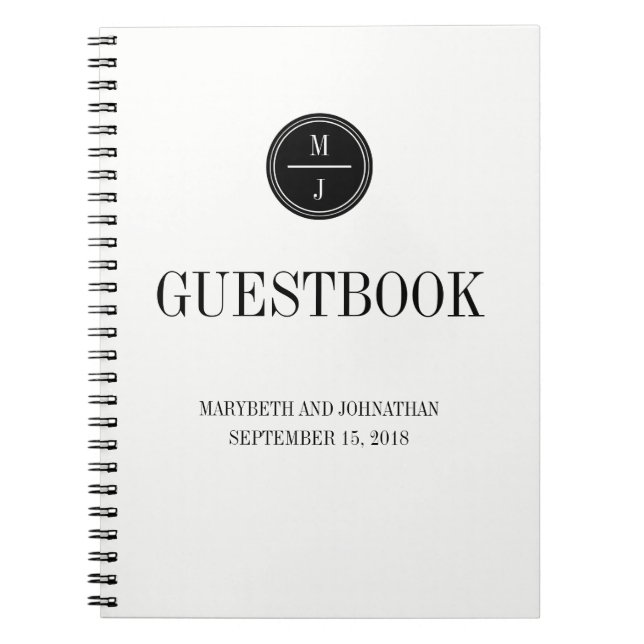 Simple and Elegant Wedding Guest Book Notebook (Front)