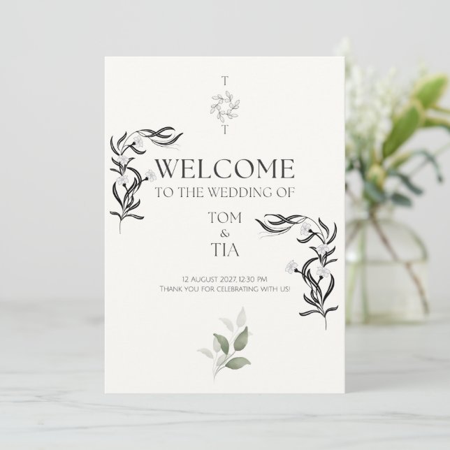 Simple and elegant wedding invitation (Standing Front)