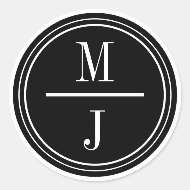 Simple and Elegant Wedding Monogram Favour Sticker (Front)