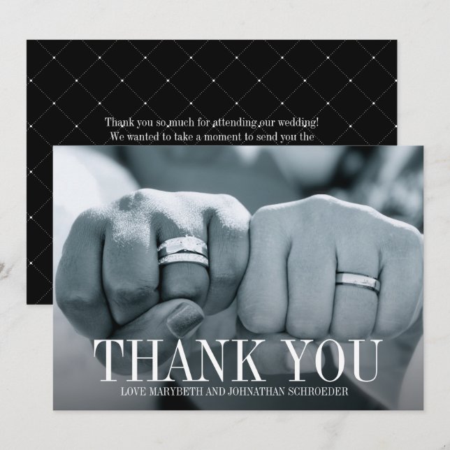 Simple and Elegant Wedding Photo Thank You Card (Front/Back)