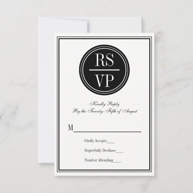 Simple and Elegant Wedding RSVP Card (Front)
