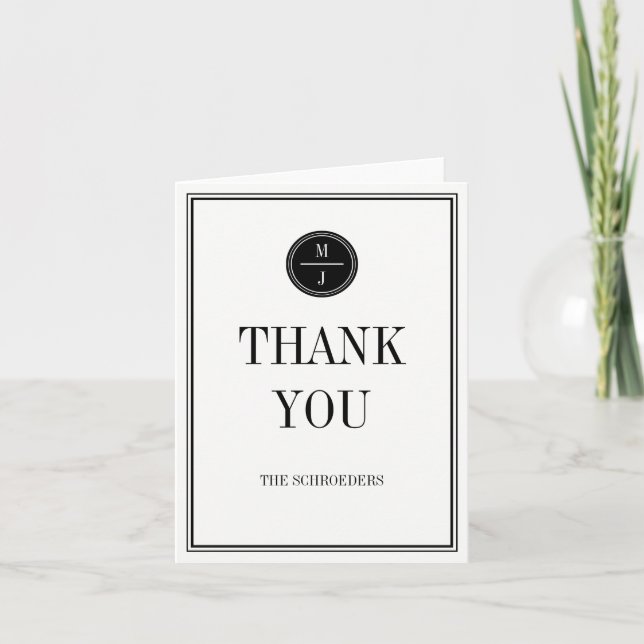 Simple and Elegant Wedding Thank You Card (Front)