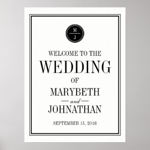 Simple and Elegant Wedding Welcome Sign Poster