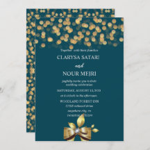 Simple and fresh colourful gold and blue bow