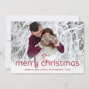 Simple and Fun Red Merry Christmas Photo Holiday Card