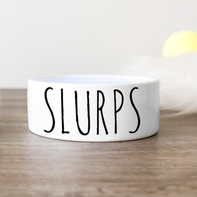 Simple and Funny Slurps Personalised Dog Food Bowl (Creator Uploaded)