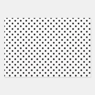 simple and minimal black and white polka dots wrapping paper sheet