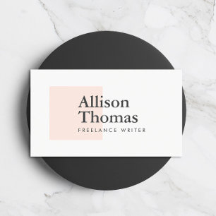 Simple and Minimal Blush/Peach Square Modern Business Card