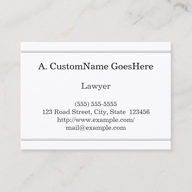 Simple and Minimalist Lawyer Business Card (Front)