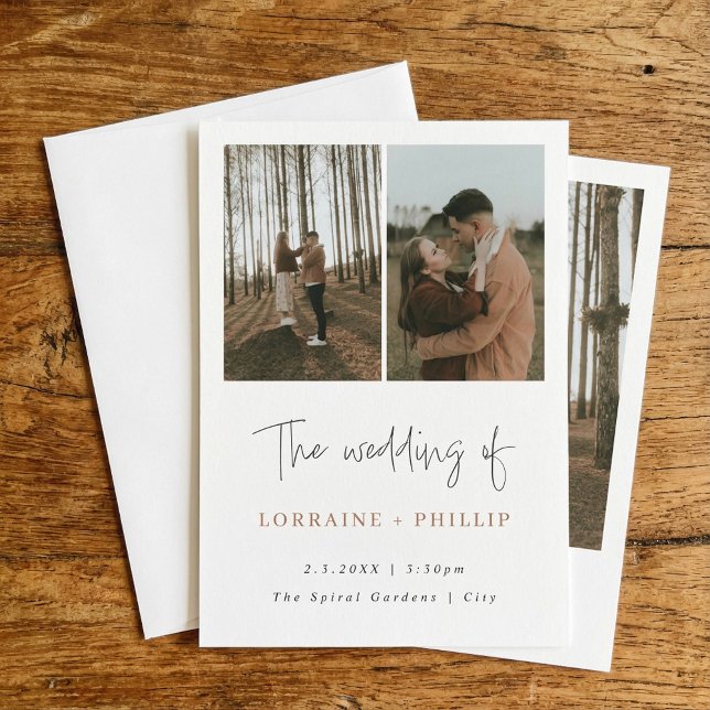 Simple and modern 3 photo wedding Invitation (Simple and modern 3 photo wedding Invitation.)