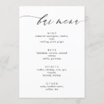 Simple and Modern Calligraphy Bar Menu<br><div class="desc">Black and White Modern Calligraphy Bar Menu.</div>