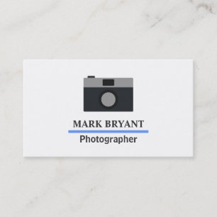 Simple and Modern Camera Icon for Photographers Business Card