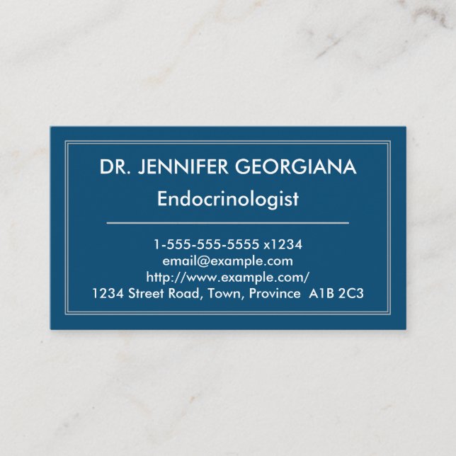 Simple and Modern Endocrinologist Business Card (Front)