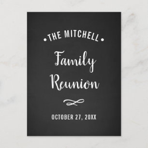 Simple and Modern Family Reunion   Chalkboard Look Invitation Postcard