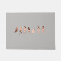 Simple and Modern Grey And Faux Copper Birds