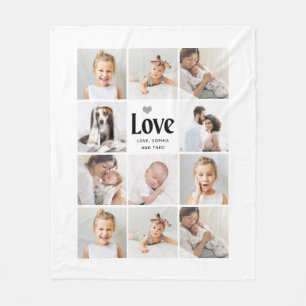 Simple and Modern   Love Photo Collage Fleece Blanket