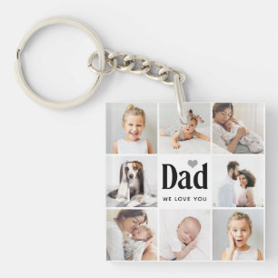 Simple and Modern Photo Collage for Dad Key Ring