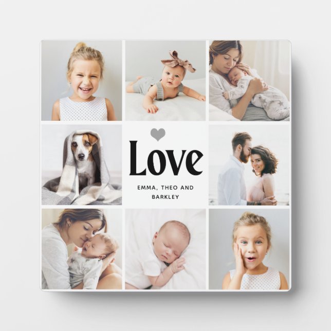 Simple and Modern Photo Collage | Love Plaque (Front)