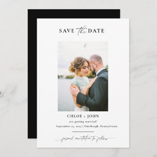 Simple and Modern Save the Date with Photo Invitation