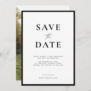 Simple and Modern Save the Date with Photo Invitation
