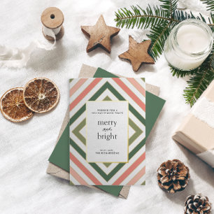 Simple and modern striped Christmas Card