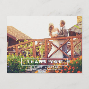 SIMPLE AND MODERN WEDDING PHOTO THANK YOU POSTCARD