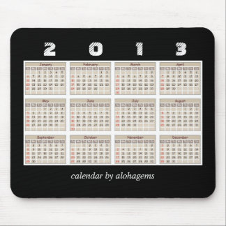 Simple and Neat 2013 Calendar Mousepad
