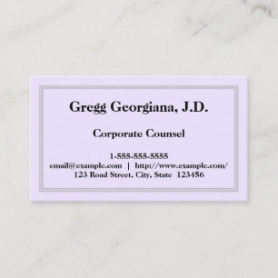 Simple and Plain Corporate Counsel Business Card