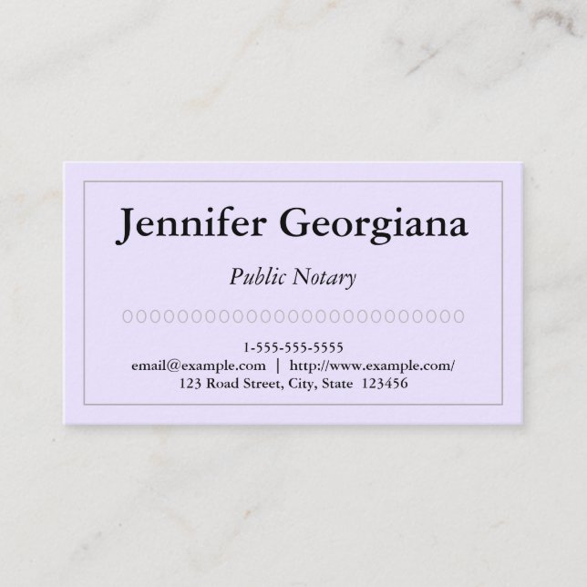 Simple and Plain Public Notary Business Card (Front)