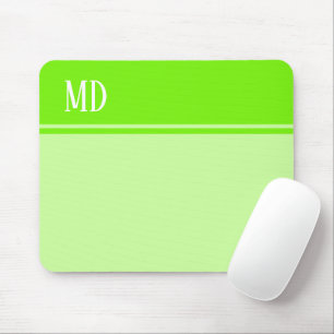 Simple and Pretty Lime Green Striped Monogram Mouse Mat