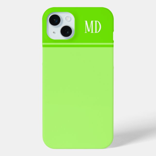 Simple and Pretty Teal Blue Striped Monogram Case-Mate iPhone Case (Back)