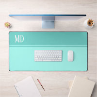 Simple and Pretty teal Blue Striped Monogram