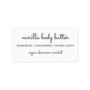 Simple And Pretty Vegan Body Butter Labels
