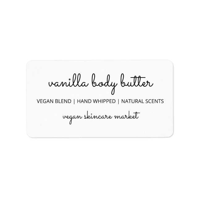 Simple And Pretty Vegan Body Butter Labels (Front)