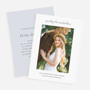 Simple and Pretty Virtual Graduation Party Photo Invitation