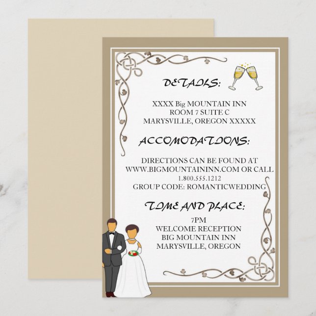 Simple and Romantic Wedding Invitation (Front/Back)